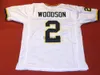 personnalisé CHARLES WOODSON MICHIGAN WOLVERINES BLANC JERSEY STITCHED ajouter n'importe quel numéro de nom