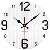 12inch Decorative Wall Clocks Wooden Prints Color Rustic Horloge Quartz Silent Mechanism for European retro clock Round Design