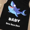 Ropa de verano para bebés, conjuntos de tanque y pantalones cortos con estampado de tiburón de dibujos animados para niños pequeños, niño 210528