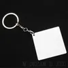 Sublimação em branco chaveiros Favor Favor DIY DIY Keychain de metal personalizado Anel personalizado com folha de alumínio 6 estilos