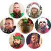 Ornamentos de barba de Natal Papai Noel Decor de Papai Noel Papai Noel Claus barba clipe de árvore de Natal Decorações de árvore de natal clipe de cabelo