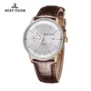 Reef Tiger/RT 2021 Top Men Watch Brown Leather Strap Waterproof Automatic Mechanical Watches Relogio Masculino Wristwatches