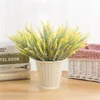 Faux Floral Artificial Flowers Plastic Lavender Bundle Fake Plants Wedding Indoor Outdoor Home Kitchen Office Decor XBJK2107