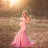 사진 촬영을위한 출산 맥시 가운 드레스 섹시한 어깨가없는 임신 사진 드레스 임신 여성 베이비 샤워 옷 Y0924