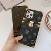 Designer Pattern Flower Phone Cases for iPhone 13 Pro Max 12 mini 11 XS XR X 8 7 plus Luxury Square Case Back Cover shell