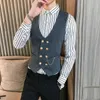 Herren Weste Zweireiher Weste Männlich Prom Party Disco Kellner Kleidung Casual Slim Fit Kleid Für Männer Smoking Gilet Homme männer Westen