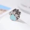 Passend für Pandora-Charm-Armbänder, europäischer blauer Emaille-Hundepfoten-Druck, Silber-Charms, Perlen, DIY-Schlangenkette für Frauen, Armreif, Halskette, Schmuck