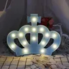 LED Light Night Novelty Plastic Crown Marquee Sign Kids Bedroom Desk Lamp Children Christmas Gifts Party Wedding Decor Lighting