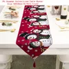 Christmas Decorations Gift Linen Elk Snowman Table Runner Merry Decor For Home 2022 Xmas Ornaments Year's 2021 Navidad