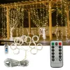 Guirlande lumineuse Led pour rideaux, guirlande de noël, fête, terrasse, fenêtre, décoration féerique, mariage, télécommande USB