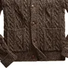 Ebaihui pocket heren cardigan solide jacquard revers kraag mannelijke trui causale dikke streetwear herenjas