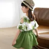 Factory Direct Girl Clothes Set Summer Child Baby T Shirt + Bow Short Pants 2pcs Kids Outfits Set 8 9 10 12 ÅR X0802