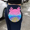 Fidget Crossbody Chain Bag Push Poo-Silicone Borracha Borracha Bolsa Macarrão Macarrão Rainbow Backpacks Bolha Popper Bolsa Compõe Make Up Bags Case Lápis G83CIQ7