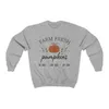 Felpa autunnale Farm Fresh Pumpkins Felpa unisex alla moda Maglietta girocollo coppia halloween festival classico top 211104