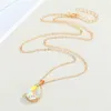 Pendentif Colliers Cristal Goutte D'eau Collier Pour Femmes Bijoux Minimaliste Gradient Coloré Géométrique Clavicule Chai