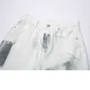 Wysoka talia damska dżinsy Lato Harajuku Tie Dye Drukuj Loose Fashion Wide Nod Długie Spodnie Proste Baggy Dżinsowy Spodnie 211129