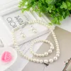 Fashion Pearl Jewelry Sets Neclace Bracelet Earrings Classic Silver Plated Crystal Elegant Wedding Gift