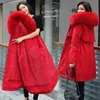 Bawełniany liniowiec Parker Parka moda regulowana talia futra futro kurtka zimowa kobiety solidne płaszcze z kapturem