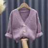 Maglione lavorato a maglia Cardigan Autunno Ragazze Solid Giacca Cappotti Abbigliamento per bambini Moda 20220303 Q2