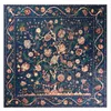 Foulard en soie pour femmes, haut de gamme, imprimé de fleurs et d'oiseaux de la Jungle, imitation sergé, grand carré, 130x130cm