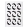 Mais novo Natural Long Thick Mink Pilyelashes Soft Vivid Messy Curly Encumelável Mão Reutilizável 9 Pares 3D Falso Acessório de Maquiagem de Olhos Para As Mulheres Beleza 10 Modelos