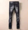 Jeans da uomo Jeans da uomo di design da uomo High street Taglia 2940 revival rock Cotone Off Pantaloni vintage Casual Personalizzati Fori per moto Elasticità Denim Skinny St