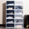 투명 플라스틱 신발 상자 플립 농구 신발 보관 상자 쌓을 수있는 가정용 신발 캐비닛 방진 주최자 케이스 BH6192 Tyj