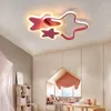 مصابيح السقف LED LED لغرفة الأطفال الحديثة Pentagram Boys Girls Bedroom Hanging Lamps White Pink Nursery Kids Lighting WF1019