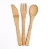 3pcs / set Eco-Friendly Japanese Portable bestick set bambu dinnerware set kniv gaffel middag porslin set