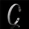 Kuziduocai Nouveau ! Accessoires de bijoux de mode en alliage de cuivre, Double rangée de strass brillants, bracelet pour femmes, cadeau B-94 Q0719