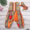 Jumpsuits Toddler Kids Jumpsuit Baby Girl Outfits Sommarkläder Afrikansk tryck Ärmlös Romper kostym för tjejer Barnkläder