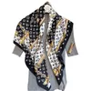 Scarves silke halsduk för kvinnor mode foulard satin sjal tryckt geometriskt mönster