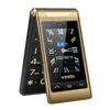 Ontgrendeld Senior Flip Cell Phones Double Dual Screen Phone 2 SIM-kaart Snelheid Dial One Key Fast Calling Touch Handschrift groot toetsenbord FM Mobilephone voor oude mensen