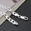 Pulseiras de Charme 925 pulseira de prata lateralmente 6mm8mm10mm menwomen jóias