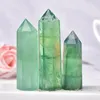 Oggetti decorativi Figurine 1pc Punto di cristallo naturale Pietra di fluorite verde curativa Prismi esagonali Reiki Obelisco Bacchetta di quarzo Torre per H