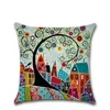 Almofada/travesseiro decorativo BEI BEI infantil Linen Cushion Coverton Cartoon retrô pintado à mão Town Dream Home Caso
