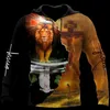 Mäns Hoodies Sweatshirts Jesus Lion och Lamb Casual Hoodie Spring Unisex 3D Utskrift Sublimation Zipper Pullover Harajuku Mode Män / Wom