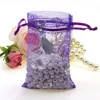 Papillon violet bronzant Organza bijoux sacs approvisionnement sac cadeau couleur Pure Organza sacs 9x12 cm 100 pcs/lot en gros