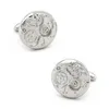 Mens Relógio Movimento Cufflinks Qualidade Material Aço Inoxidável Cor Prata Moda Tourbillon Cuff Links inteiros