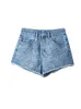Pantalones cortos minimalistas de verano para mujer, ropa de calle, pantalones rectos bordados, vaqueros informales de 100% algodón 11970268 210527
