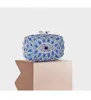 Avondtassen XIYUAN Oogvorm Vrouwen Goud Blauw Kleur Kristal Clutch Bag Bruiloft Handtassen Minaudierer Portemonnees Bridal1258u