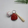 Mini Baseball Keychain Party Favor för pojke och tjejer Gåvor Hangle på väska smycken hänge