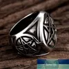 Vintage Mysterious Magic Pentagram Ring Mäns Högkvalitativa Metall Amulet Smycken Fabrikspris Expert Design Kvalitet Senaste Style Original Status