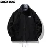 Single Road Herren Polar Fleece Jacke Winter Windjacken Mantel Männlich Hip Hop Japanische Streetwear Stehkragen Jacken Für 211214