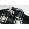 Giacca a camicia scozzese vintage Cotes Cappotto di lana Donna Lungo allentato Streetwear Overszie Taglie forti Capispalla 210604