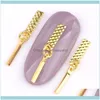 Nail Salon Health & Beautynail Art Decorations 10Pcs Gold Sier Pendant Decoration Charm Rhinestone Ered Bow Tie 3D Effect Aessories Jewelry