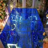 Luxury Shiny Star Avenue Crystal LED Wedding Specchio Tappeto Corridoio Runner T Station Stage Decorazione Puntelli 60 X 60 Cm