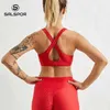 SALSPORE Sexy Vermelho Deep V Fitness Push Up Bra Mulheres Esportes Seamless Bubble Balette Bralette Cross Cross Voltar Casual Underwear Feminino 210623