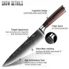 High Quali шеф-повар нож, 8 "профессиональная японская нержавеющая сталь кухочный шеф-повар имитация Damascus шаблон острый нарезка подарочного ножа