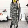 Autumn Winter Loose Tassel Cloak Shawl Sweater Women's Jacket 210427